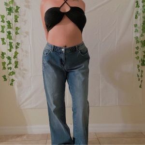 INC INTERNATIONAL CONCEPTS low rise y2k embellished jeans!